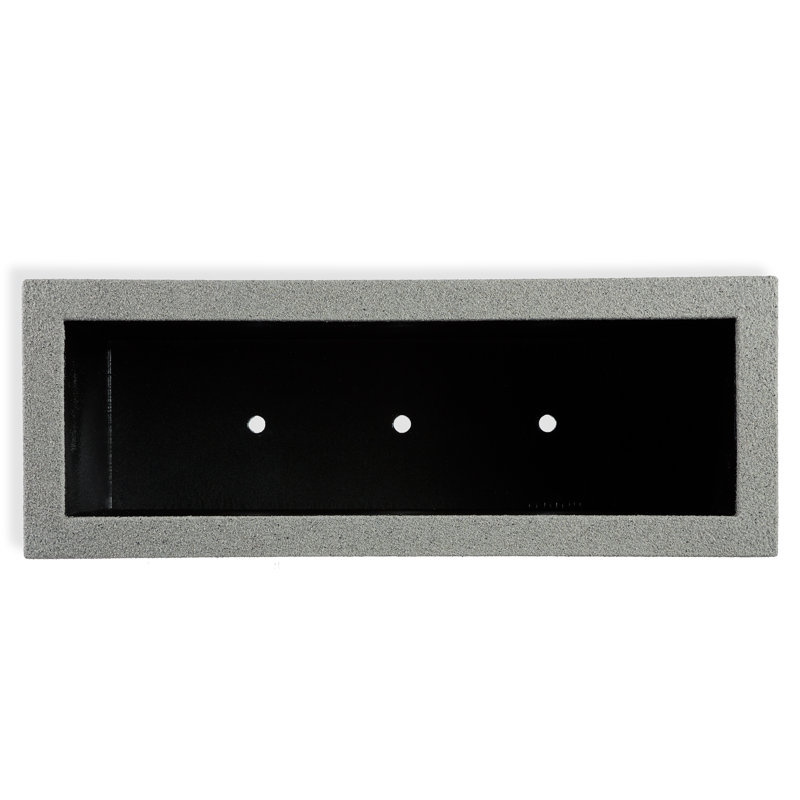Milan Tall Polymer Box, 19"H x 46"W x 17"D, Gray Granite