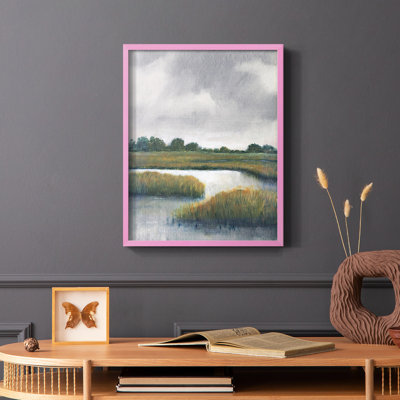 Salt Marshes I, reproduction encadrée - bois massif