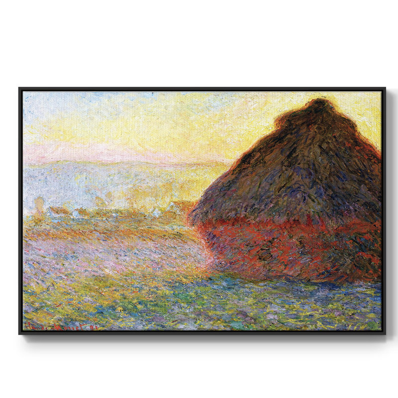 " Grainstack At Sunset, 1891 ", 37" H x 25" W x 2" D, Black
