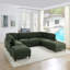 Canapé modulaire à large assise en velours côtelé-130623822