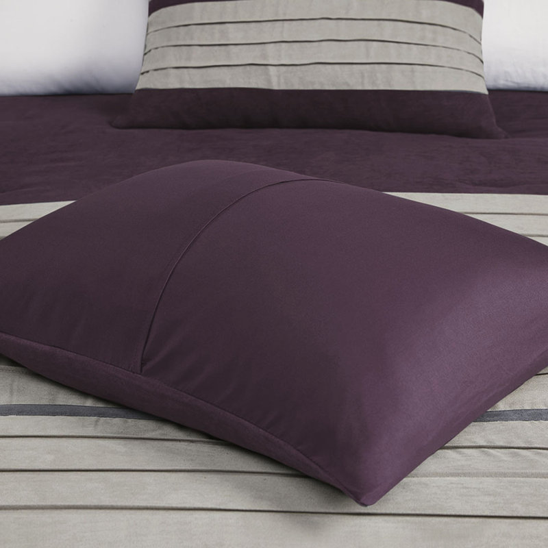 Édredon 7 pièces en faux suède - très grand, mauve et très doux mauve pour une chambre chaleureuse