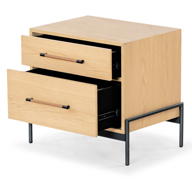 Chandri 2 - Drawer Nightstand, Natural/Black