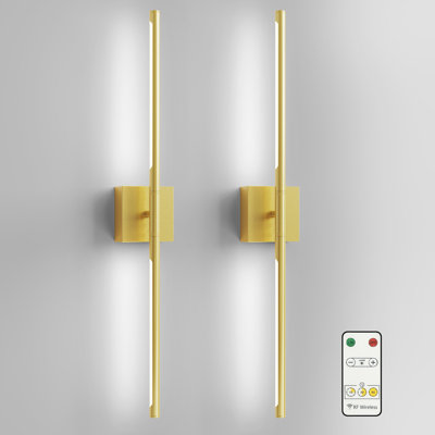 28.3'' Timer LED Flush Mounted Sconces, 6000K Wallchiere Battery Operated
