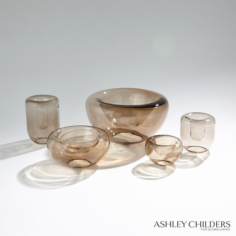Double Take Bowl-Clear Seeded-Med, 4" H x 6" W x 6" D