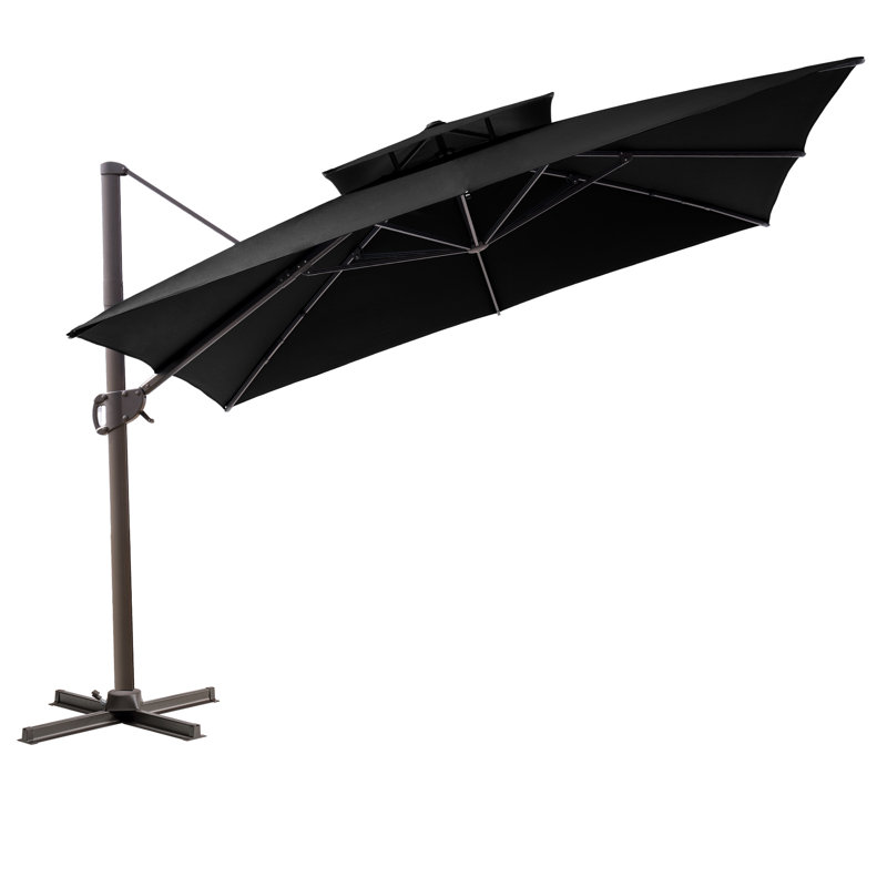 Parasol carré Haru, Noir, H 14,96 po x l 132 po x P 132 po