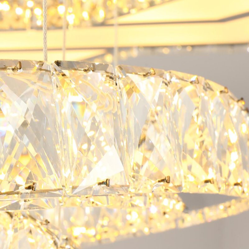 Plafonnier encastré en cristal DEL