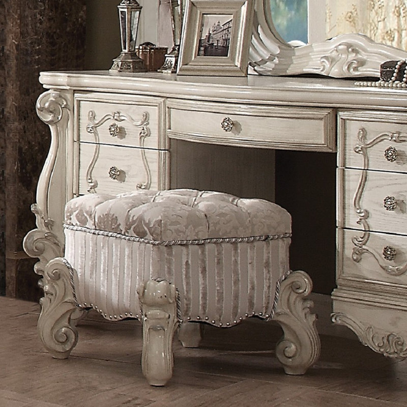 Williamsen Vanity Stool, Bone White
