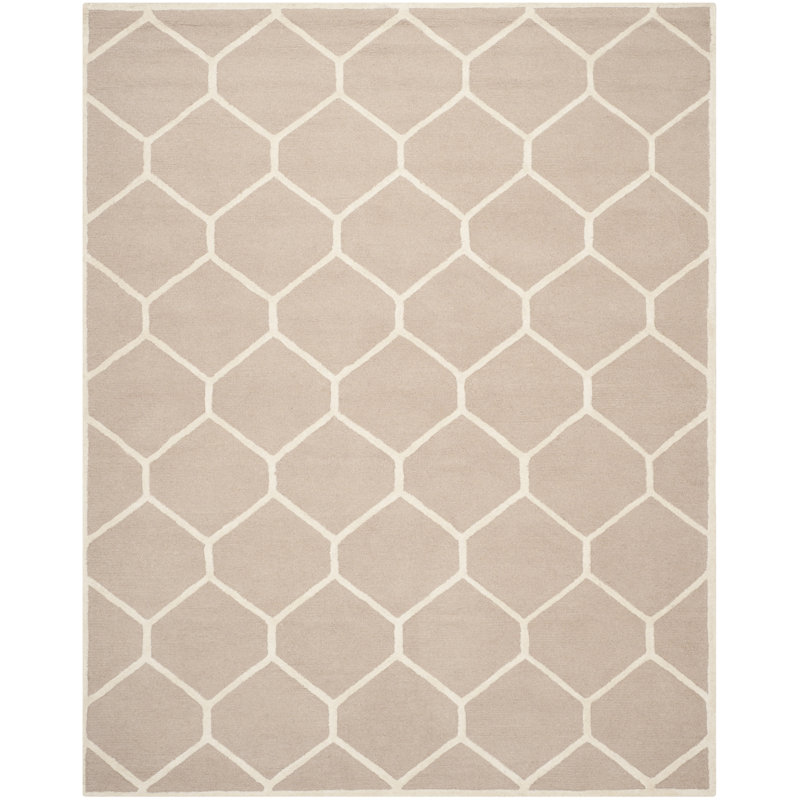 Cannen Hand Tufted Wool Geometric Rug, Rectangle 4' x 6'