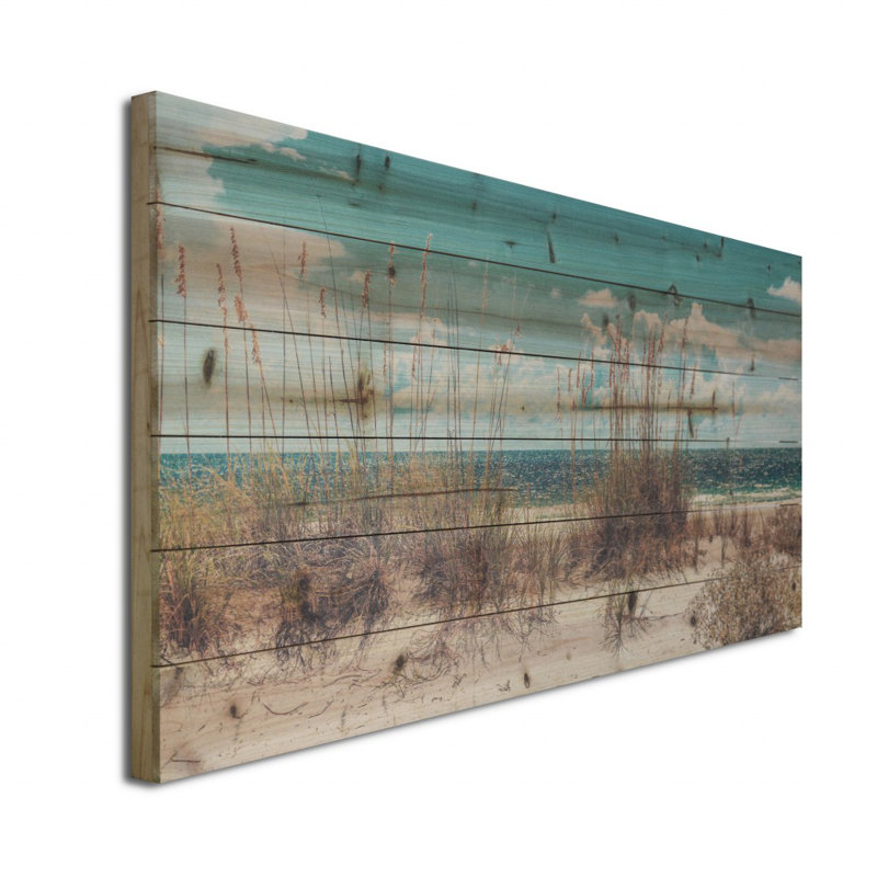 45 po, art mural planche de bois longues dunes de sable