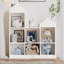 Bibliothèque pour enfants 7 compartiments en bois - Organisateur de rangement de jouets multifonctionnel - Vitrine moderne pour chambre de bébé, salle de jeux ou chambre d'enfant - Tablettes faciles d'accès, peu encombrantes