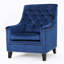 Fauteuil club velours bleu marine