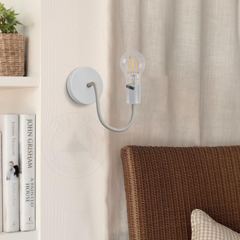 Ananio Armed Sconce, White, No