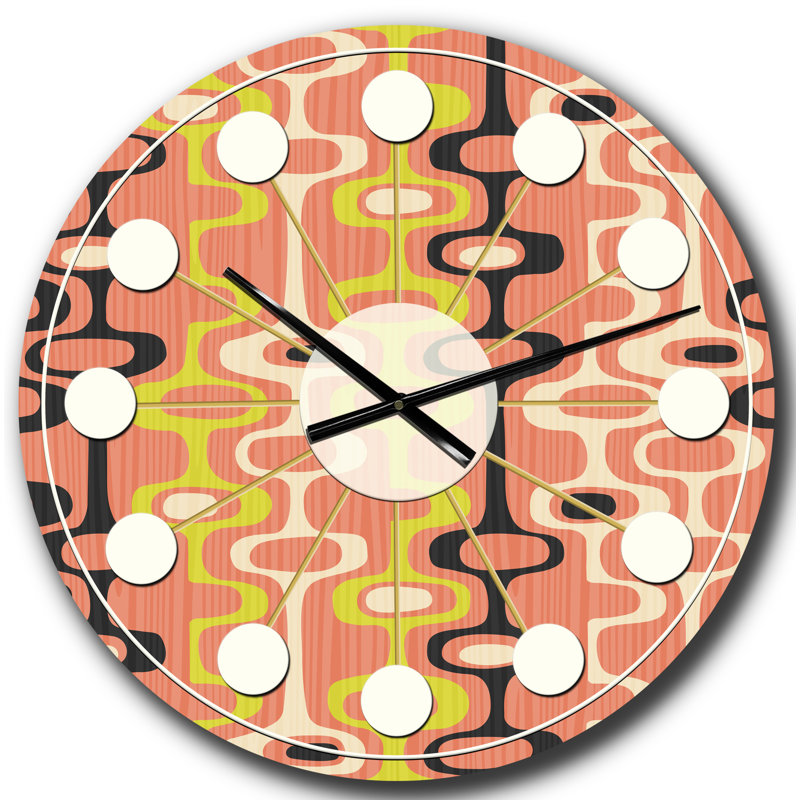 Horloge murale rétro Mid-Century, Grand