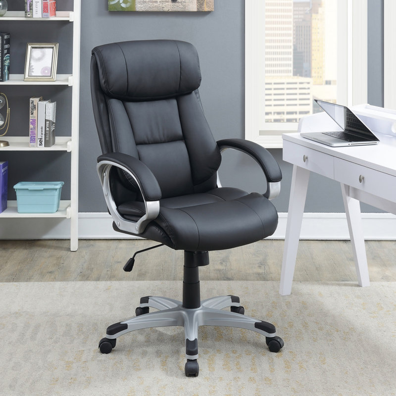 Chaise de bureau à hauteur ajustable avec accoudoirs rembourrés