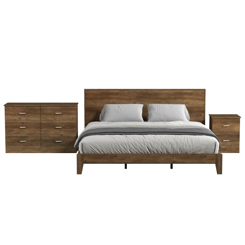 Allyannah 3 Pieces Bedroom Set, King, Knotty Oak