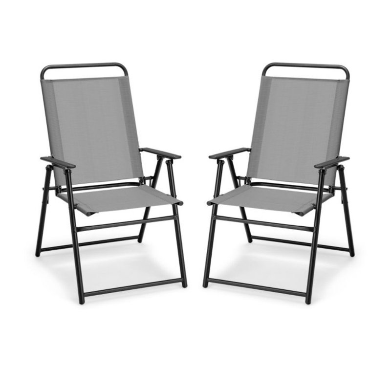 Chaises d'extérieur pliantes avec accoudoirs et dossier