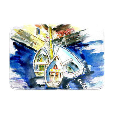 Three Row Boats Bath Mat