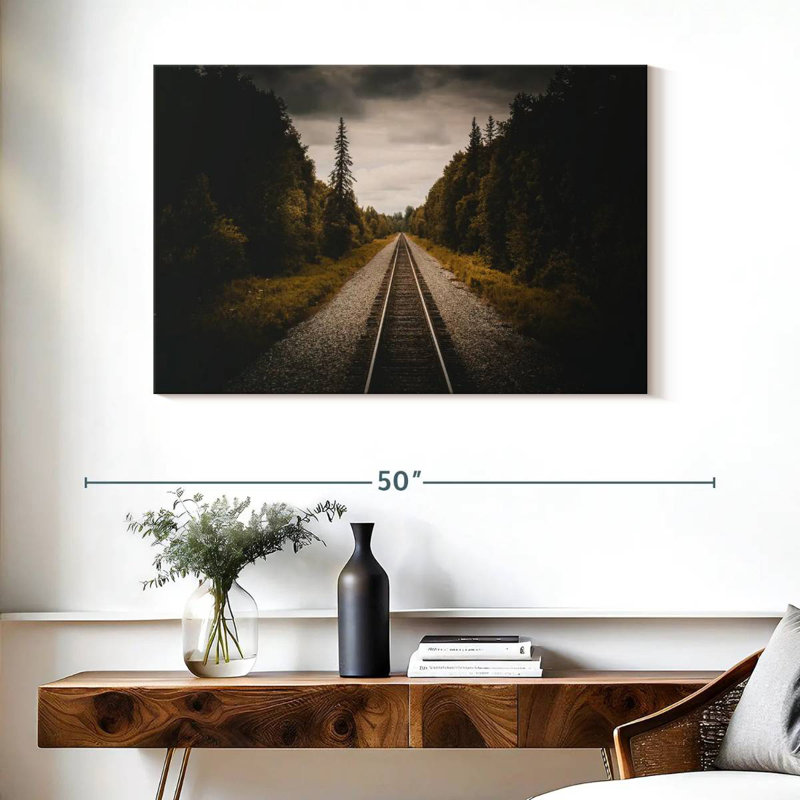 Train Track To Denali, 26" H x 39" W