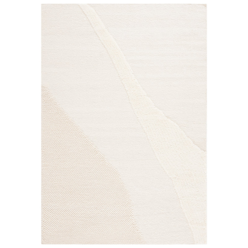 Tapis de couleur unie en coton / laine tissé à la main Campeaux, Rectangle 6 pi x 9 pi