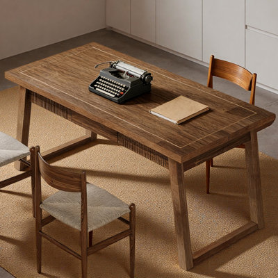 Rectangular Dining Table With Drawer & Solid Wood Legs (Just 1Pcs Dining Table)