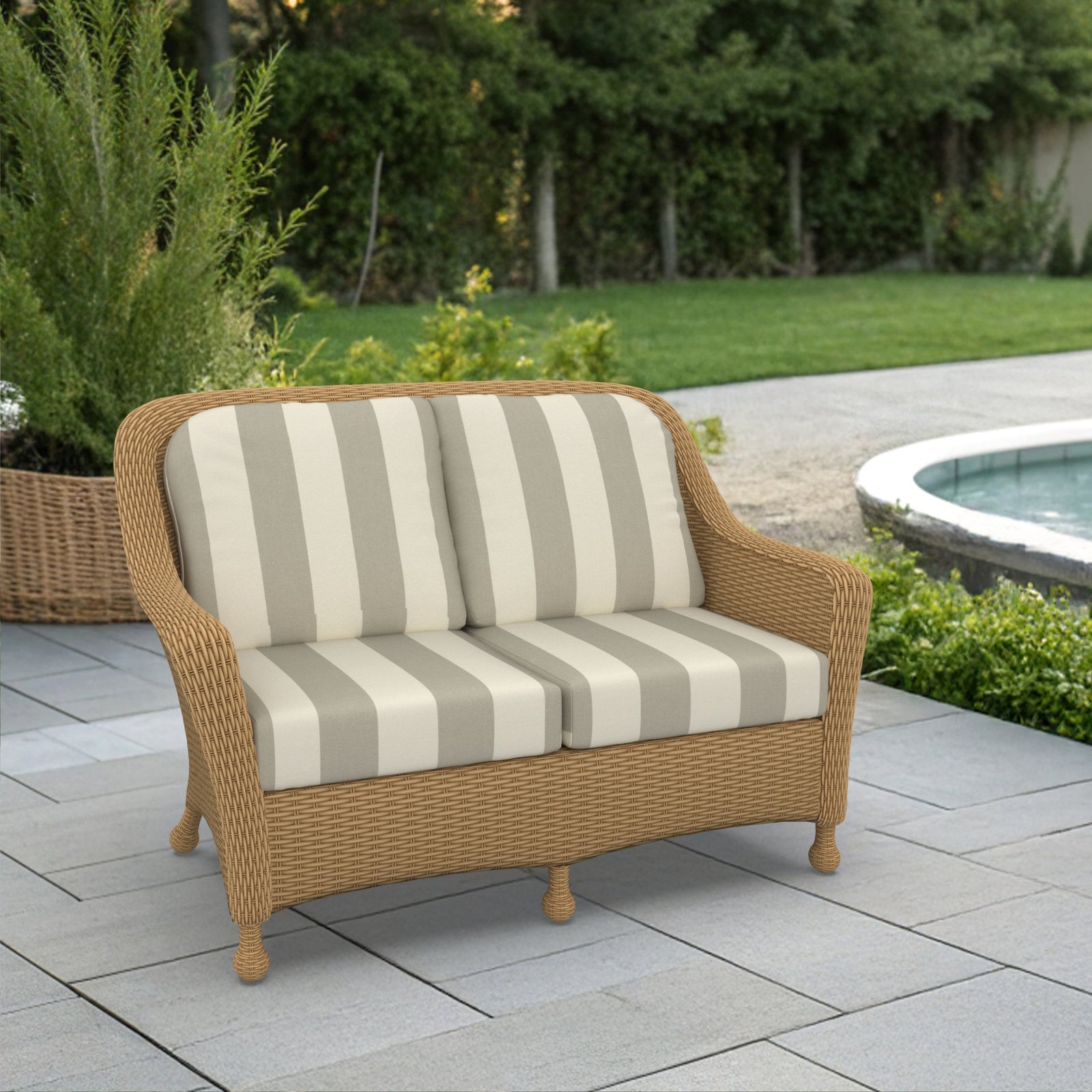 Amala 22" Sunbrella® Seat and Back Cushion, Sunbrella® Solana Seagull