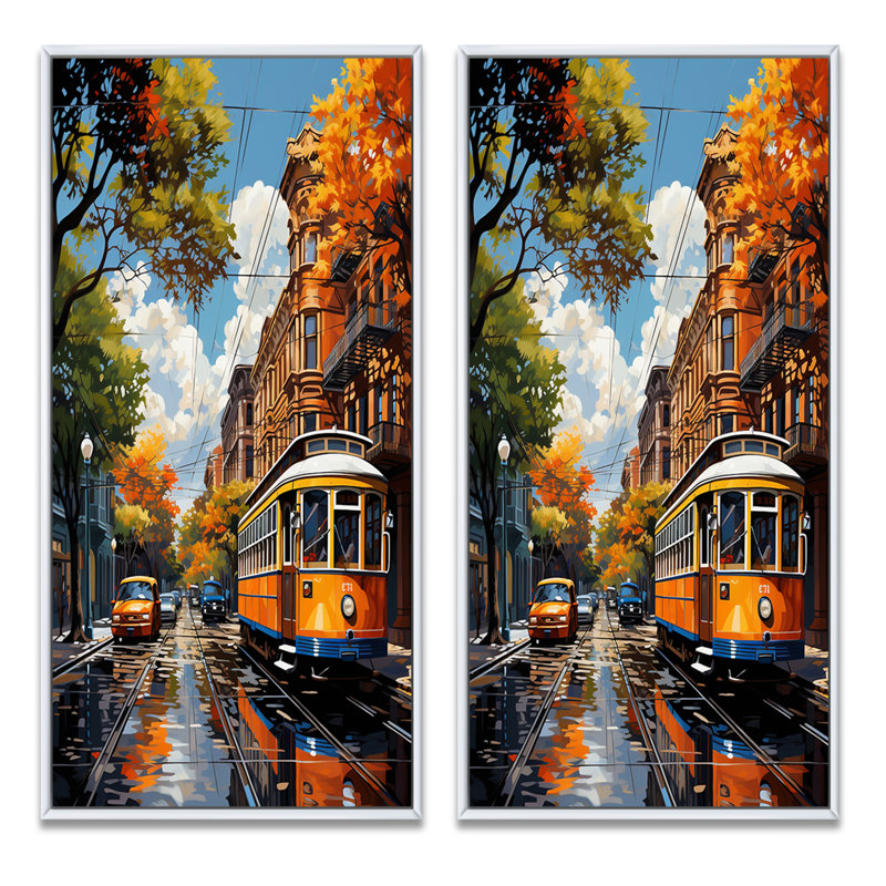 «City New Orleans City», 2 pièces, Cadre blanc, H 40 po x l 40 po