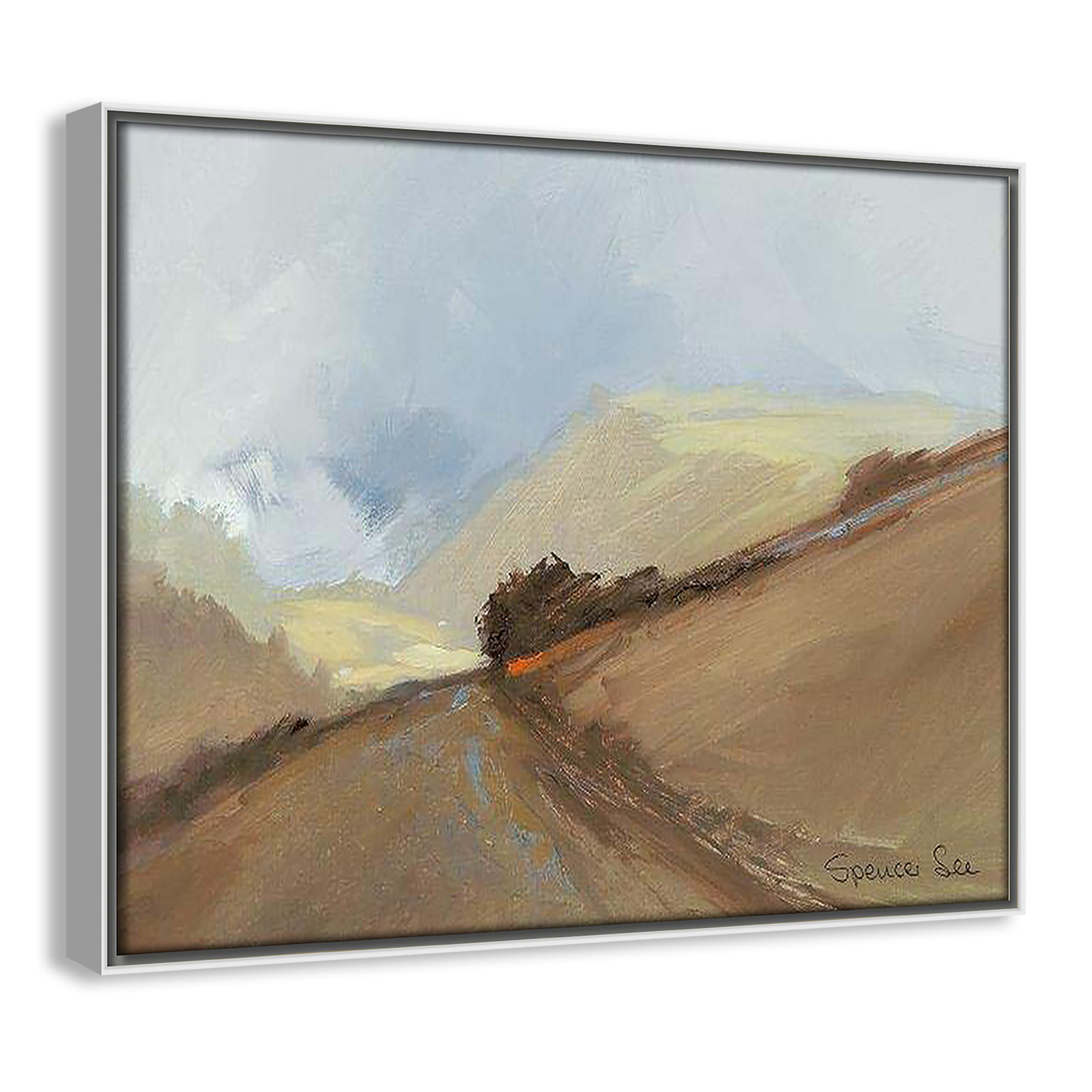 Heaven And Earth II by Spencer Lee, 12.5'' H x 15.5'' W x 2'' D, White Framed