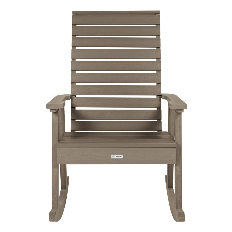 Chaise berçante en plastique Midwest, Brun bois