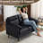48.8"W Suede Curved Arm Double Sofa Small Loveseat With Cushions -842068874