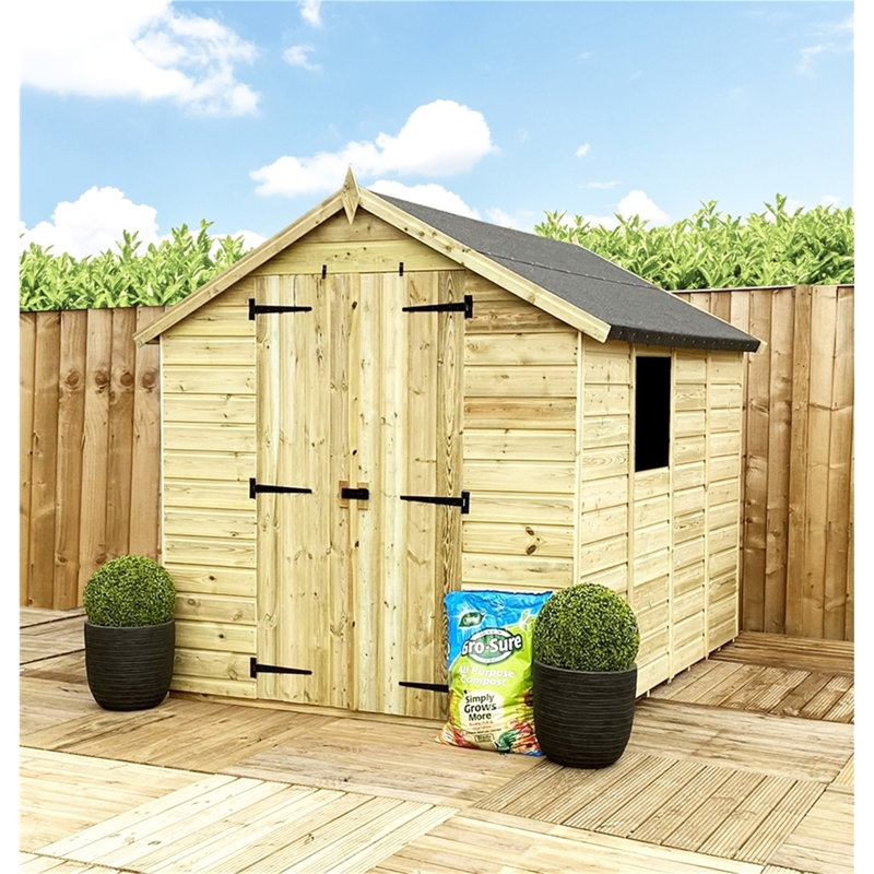 Knapen 4 ft. W x 5 ft. D Solid Wood Garden Shed