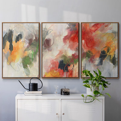 «Abstract Floral Delight II», 3 pièces