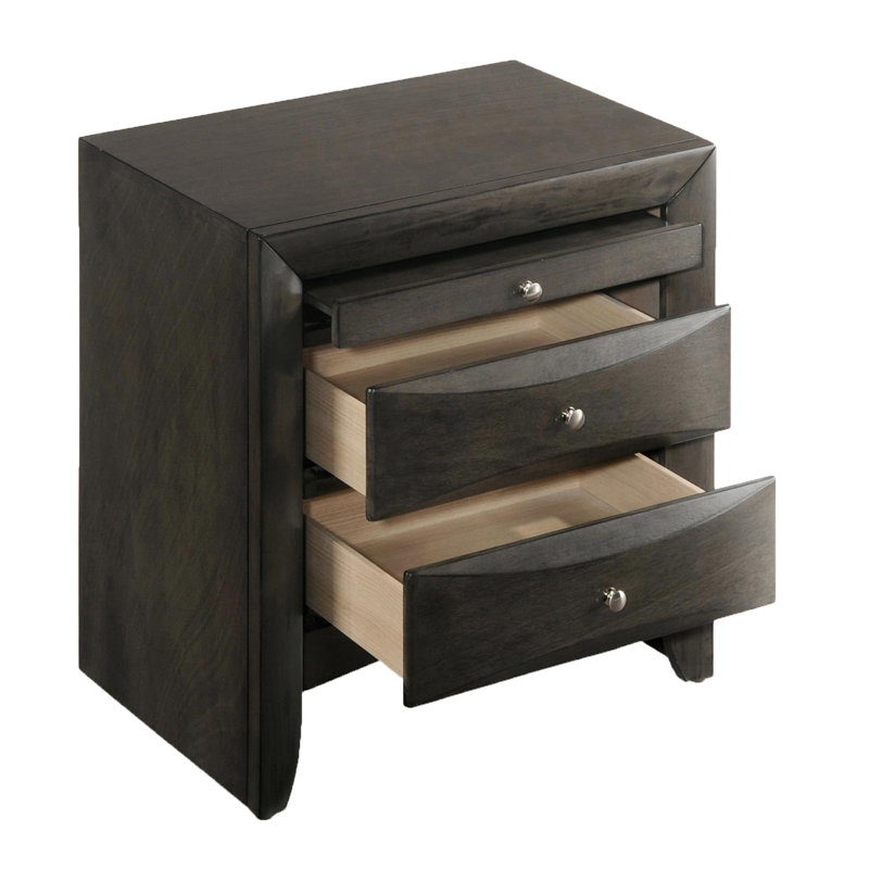 Table de chevet avec 2 tiroirs, Chêne