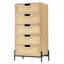 Commode moderne, unité de rangement haute à 5 tiroirs pour chambre à coucher, salon, couloir et bureau-1704204211