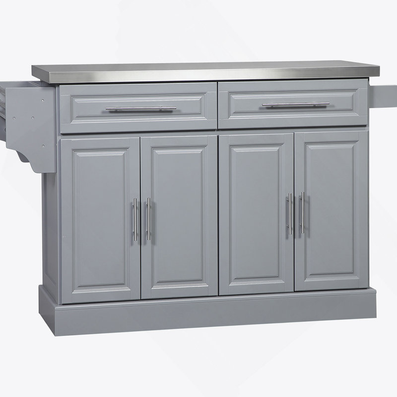 Rolling Kitchen Island, Gray, Gray