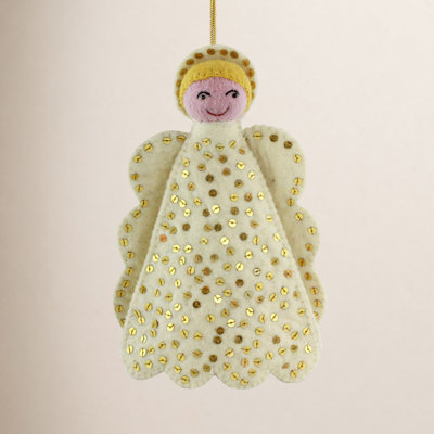 Angel Smile Wool Tree Topper