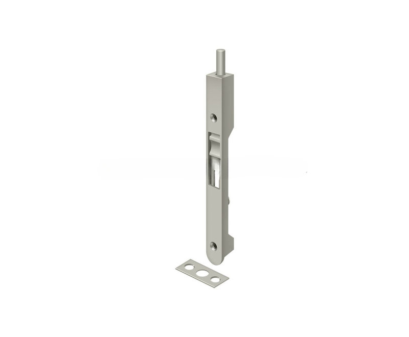 Boulon encastré 7 po Deltana 7FBR15; robuste; finition nickel satiné, Nickel satiné