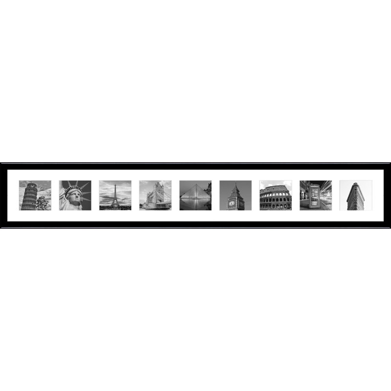 Larentia Wood Picture Frame with Mat, Glossy Black