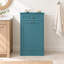 Meuble de poubelle basculant de style champêtre avec tiroir de rangement, en bois, d'une capacité de 38 litres (10 gallons), pour la cuisine et la buanderie - Bleu océan/Une porte-132919105-136026422
