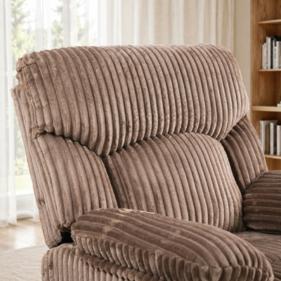 Fauteuil inclinable très large et moderne en velours côtelé avec massage inclinable et chauffant