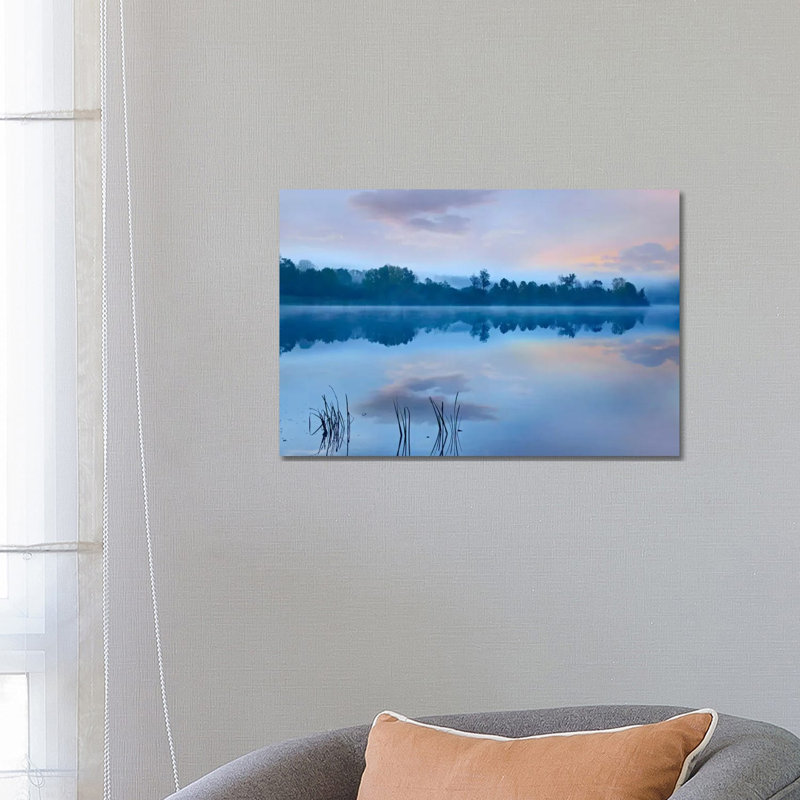 Mist over Lackawanna Lake, Lackawanna State Park, Pennsylvania 1 Piece Wrapped Canvas Wall Art