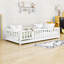 Wooden Floor Bed With Guardrails And Slats-110161428-110161426