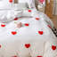 Ensemble de housse de couette brodée en cœur avec taies d'oreiller (sans rembourrage), ensemble de literie en microfibre douce, édredon blanc, fête des mères-105278654