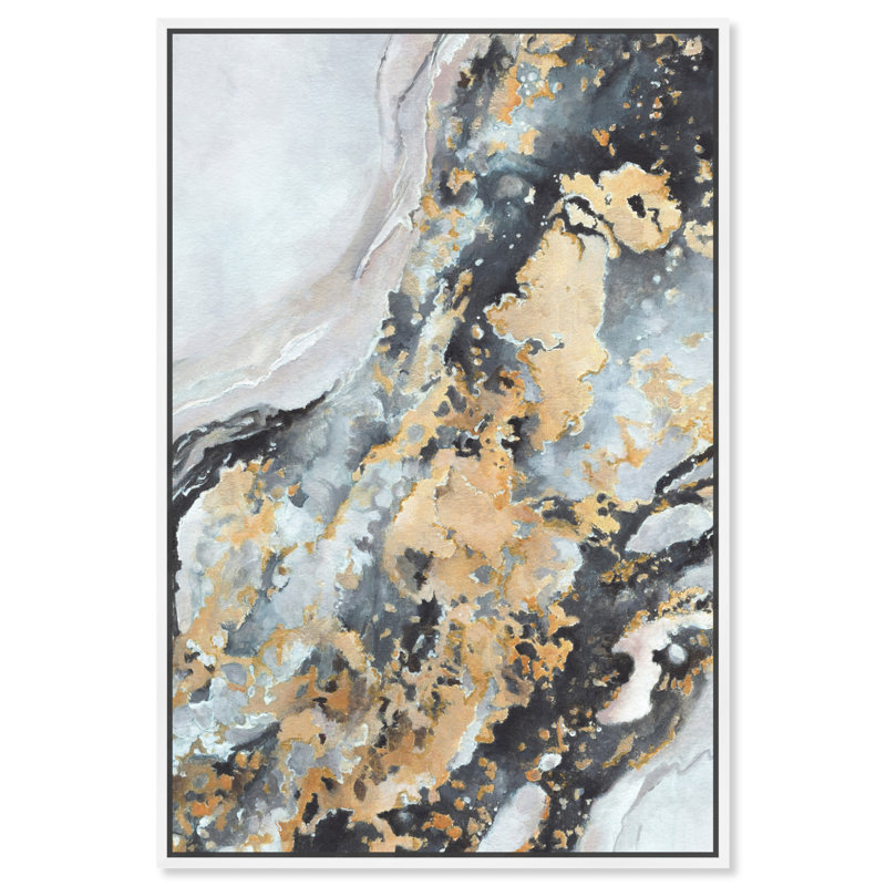Art créatif abstrait boho neutre et créatif par Art Remedy, Cadre blanc, H 16 po x l 11 po