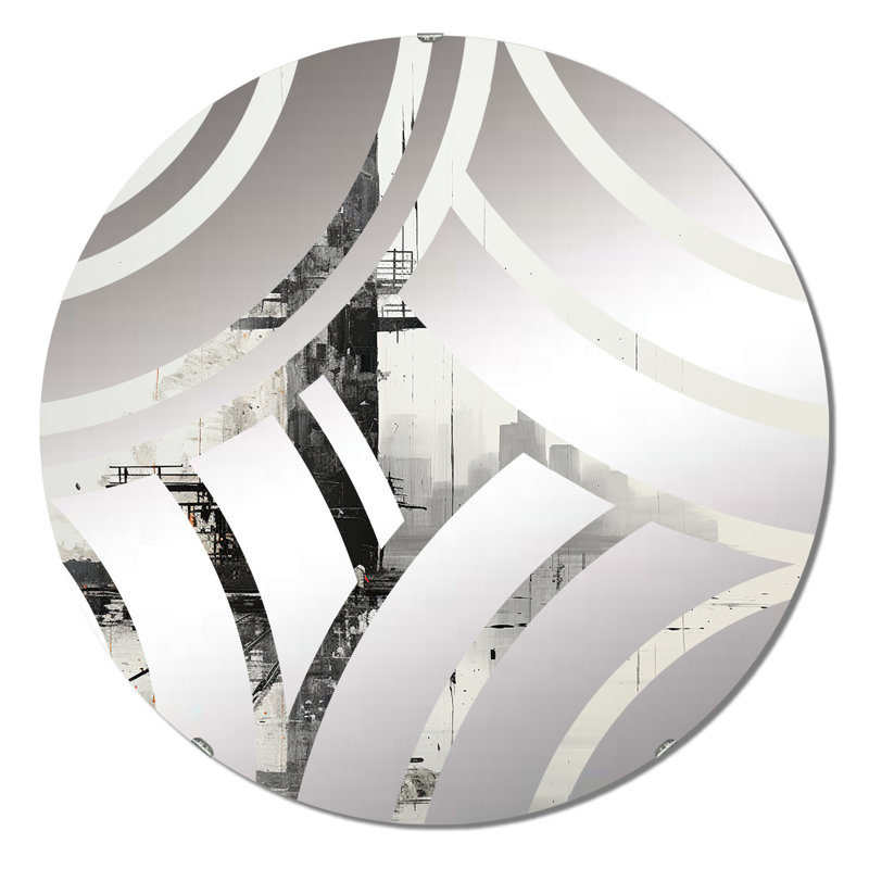Weslie - Miroir décoratif à vague centrale, 23,6 po x 23,6 po