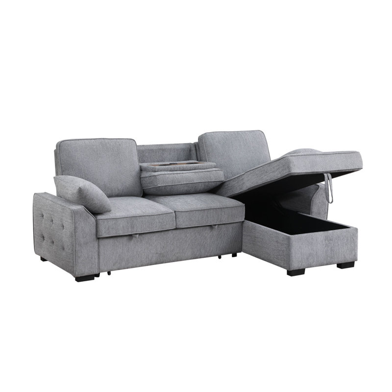 Savannah Modular Corduroy Sectional Sofa With Ottoman, Green Polyester Blend