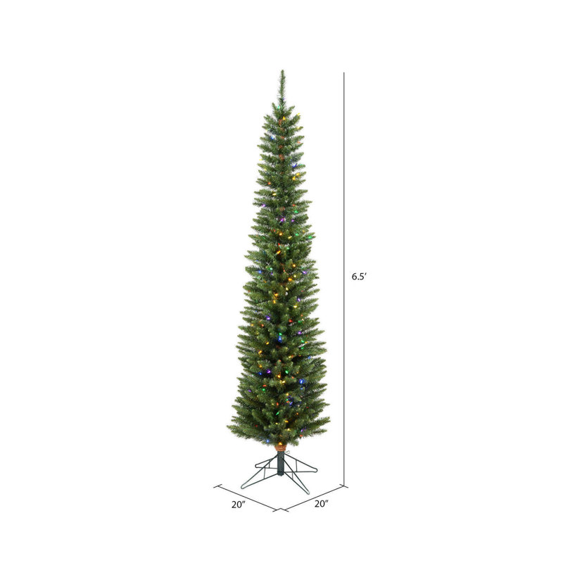 Durham Pole 6.5' H Lighted Artificial Pine Christmas Tree