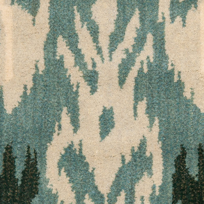 Tapis beige / ardoise en laine touffeté à la main Kline, Carré 6 pi