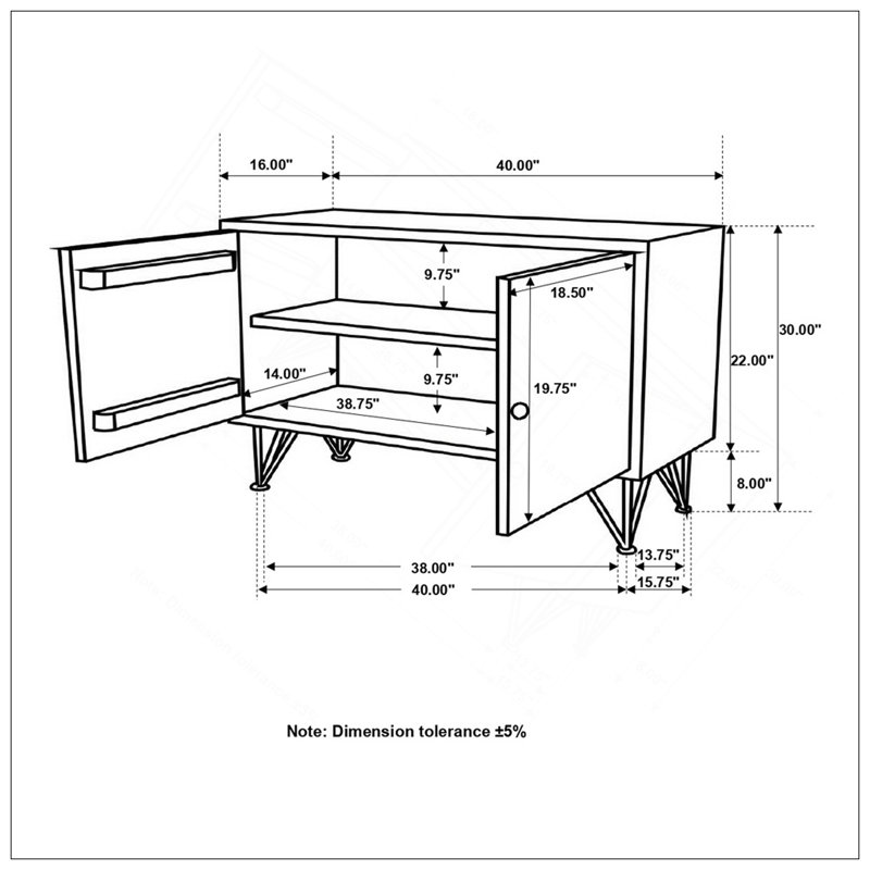 Komomo Grey 1-Adjustable Shelf Accent Cabinet