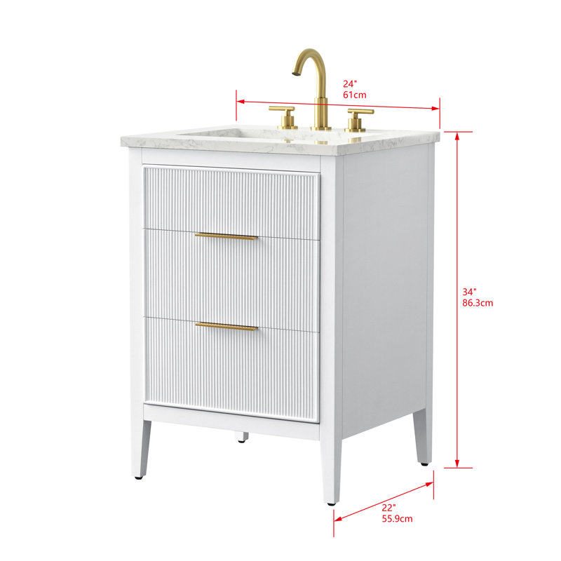 Emma 24" W Single Vanity, White