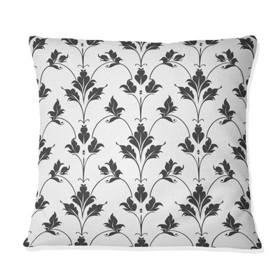 Coussin décoratif à motif treillis blanc et noir Glam